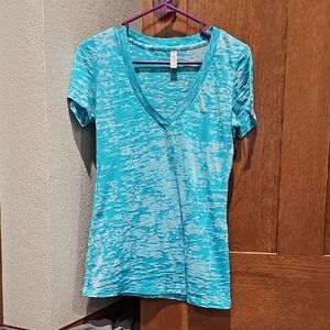 Blue V-Neck Women's Top
